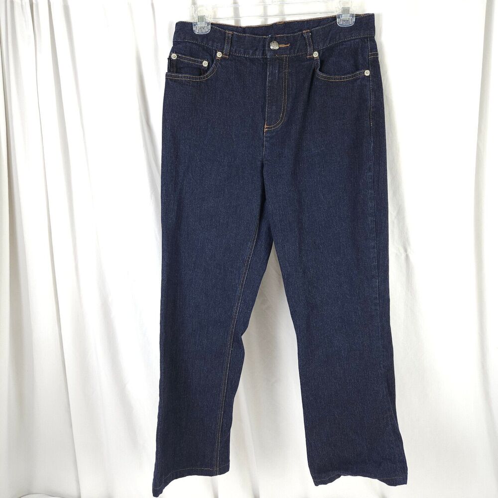 VTG Lauren Jeans Ralph Lauren Women Petite 6P 30x26 Dark Denim Blue Straight Leg